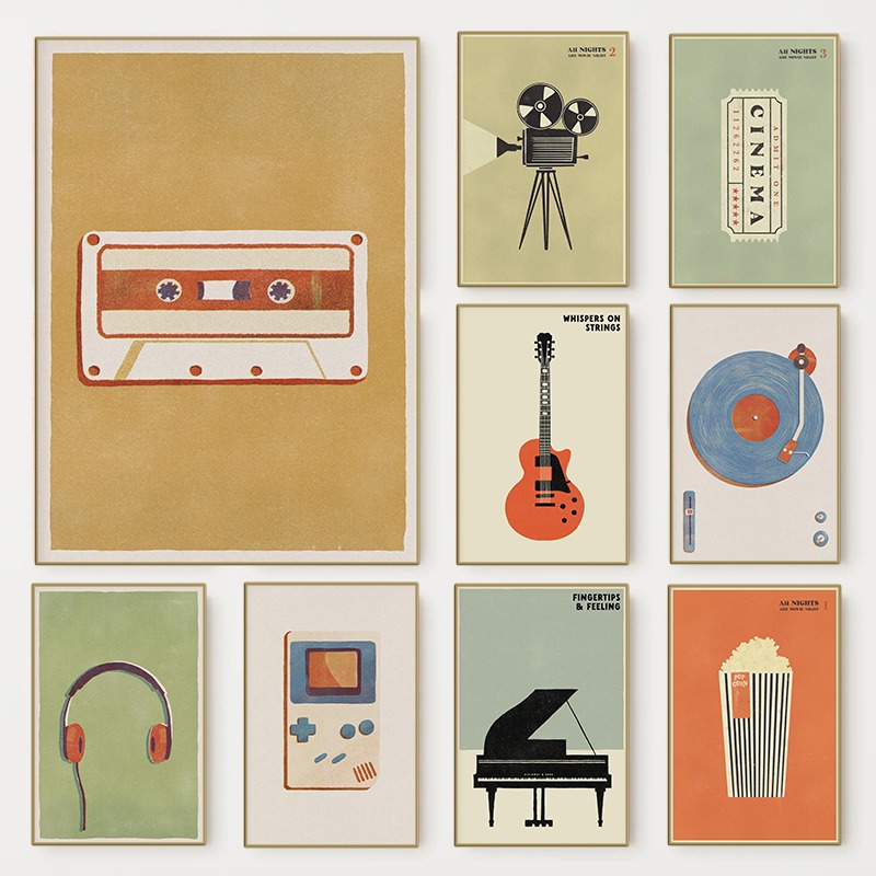 Home Cinema Room Accessories - Minimalist 90s Pop Culture Poster Mid