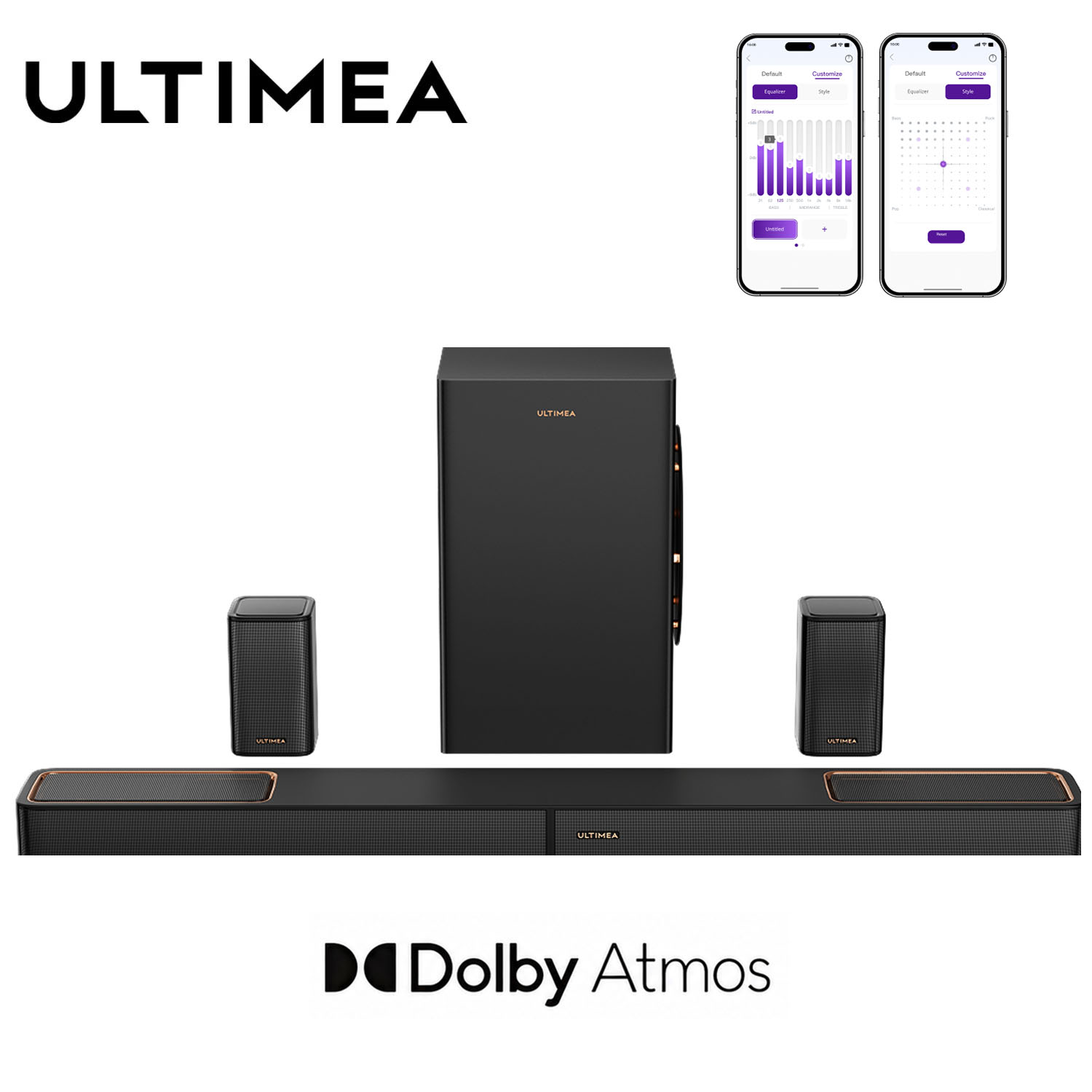 Home Cinema Atmos - ULTIMEA 460W 5.1.2ch Sound Bar with