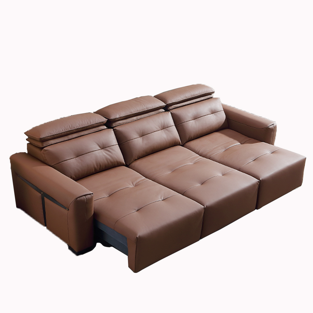 Home Cinema Recliners - Genuine Leather Electric Convertible Sofa Bed