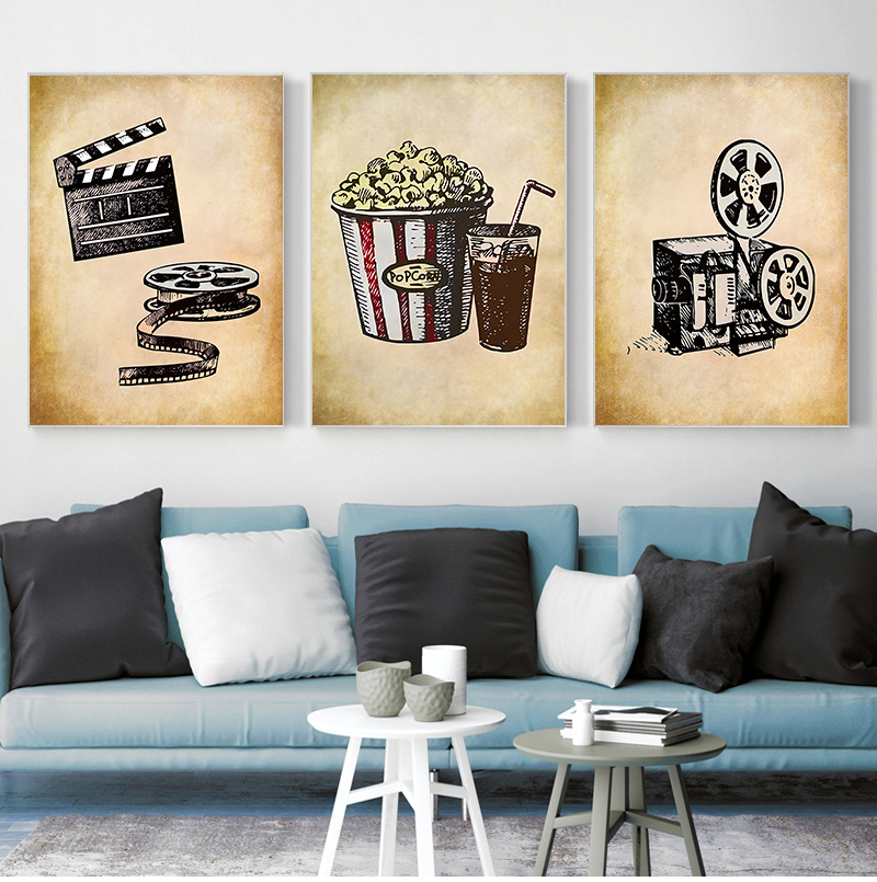 Home Cinema Design - Movie Theater Vintage Art Canvas Painting