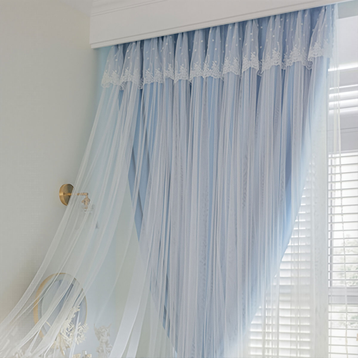 2pcs Lace Hook Style Double La - Blackout Curtain Thick avis et prix