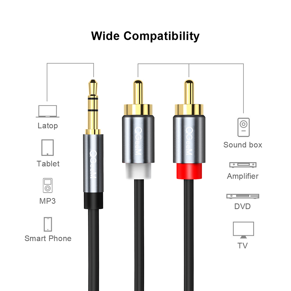 QGeeM RCA Cable 2RCA to 3.5 Au - Genius Home Cinema avis et prix