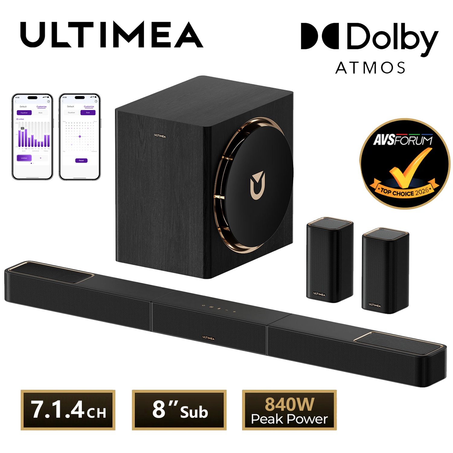 ULTIMEA 840W 7.1.4ch Soundbar  - Home Cinema Atmos avis et prix