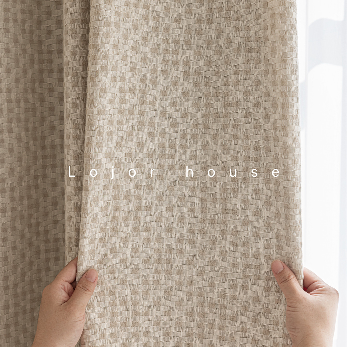 Milk Tea Colored Woven Jacquar - Blackout Curtain Thick avis et prix