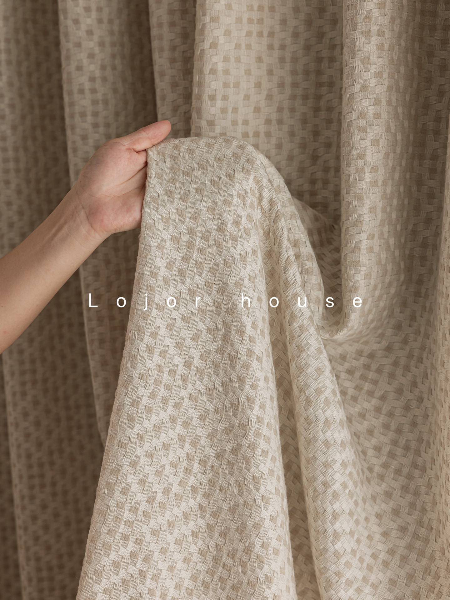 Milk Tea Colored Woven Jacquar - Blackout Curtain Thick avis et prix