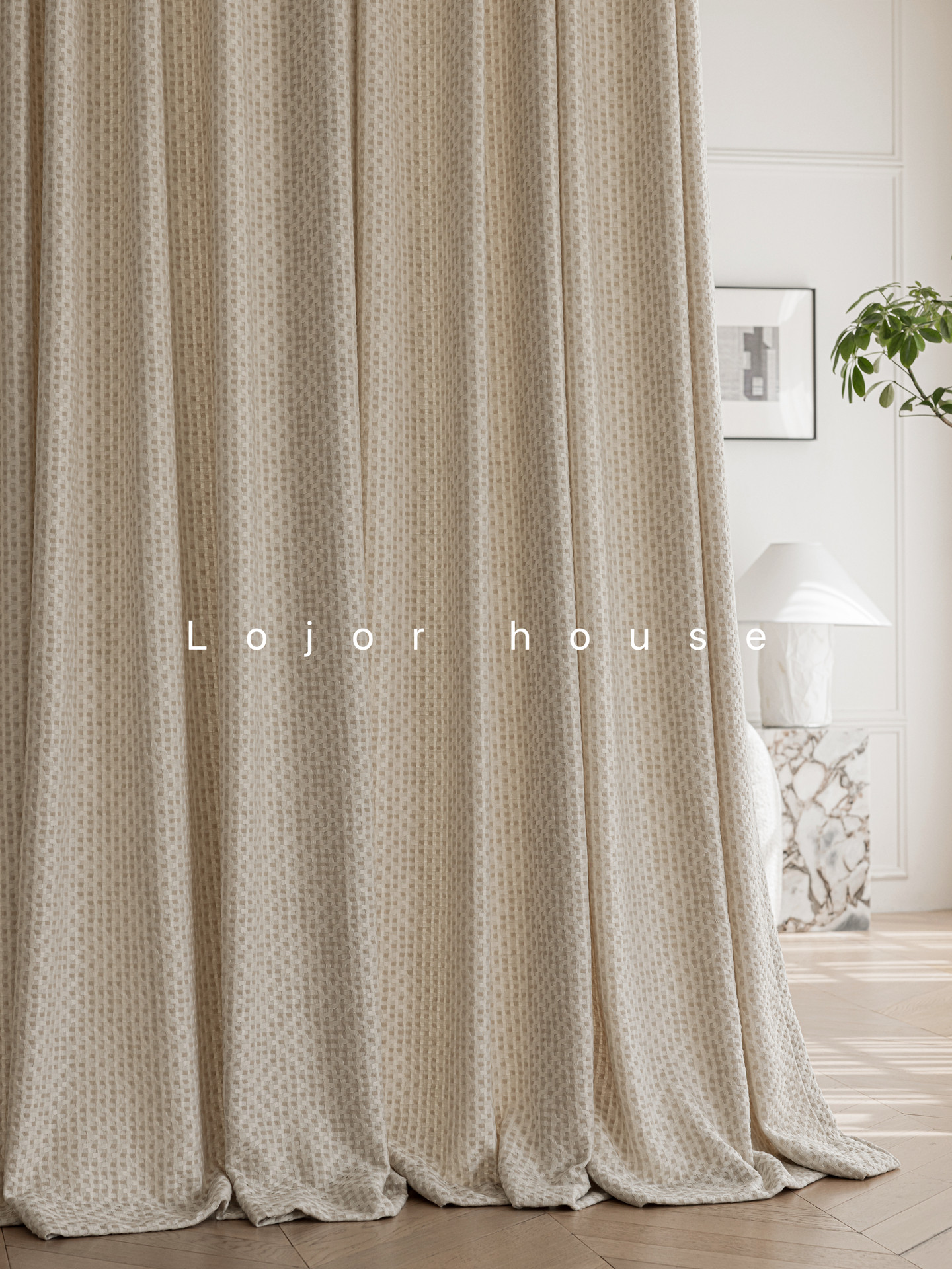 Milk Tea Colored Woven Jacquar - Blackout Curtain Thick avis et prix