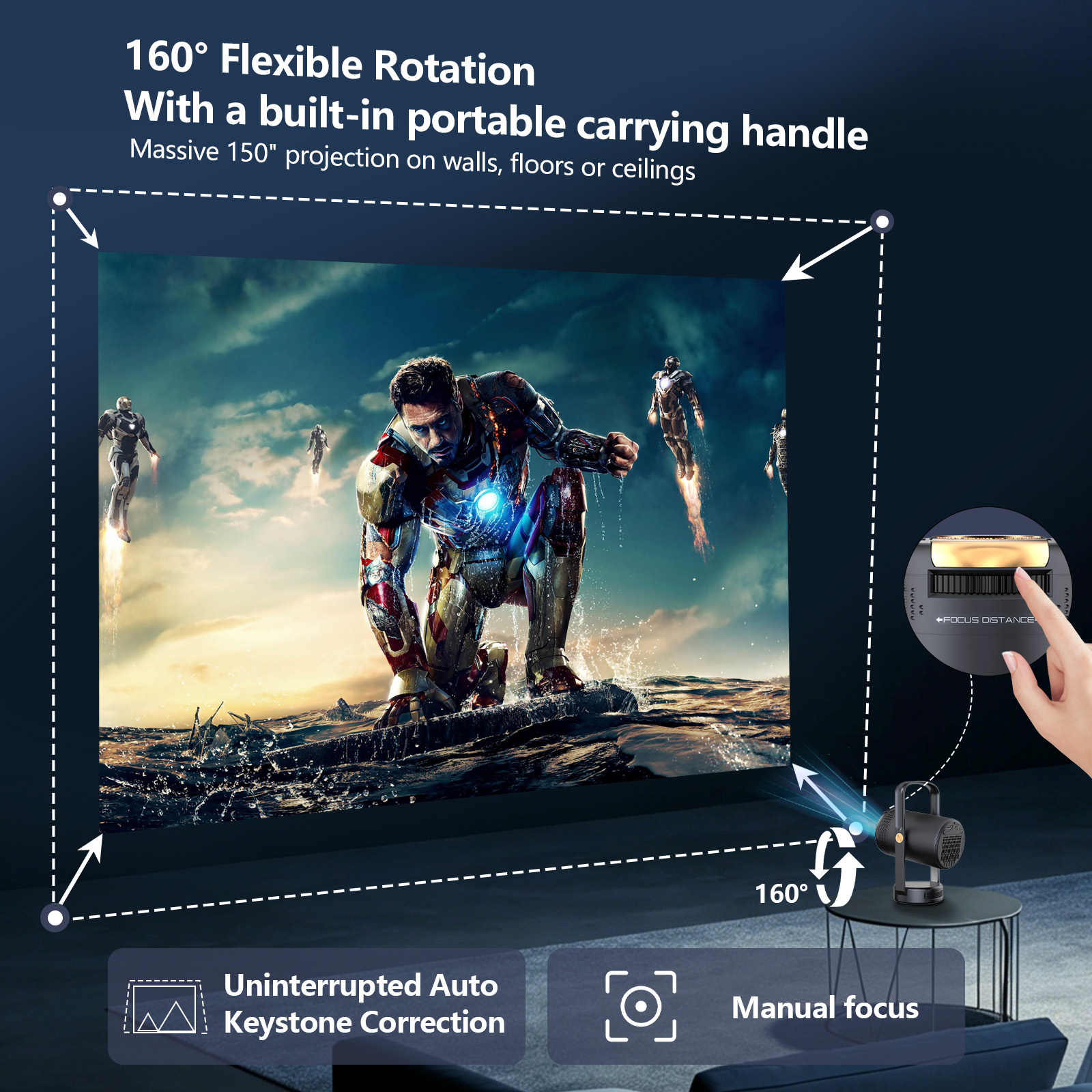 2026 New Smart Portable Projec - Home Cinema Movies avis et prix