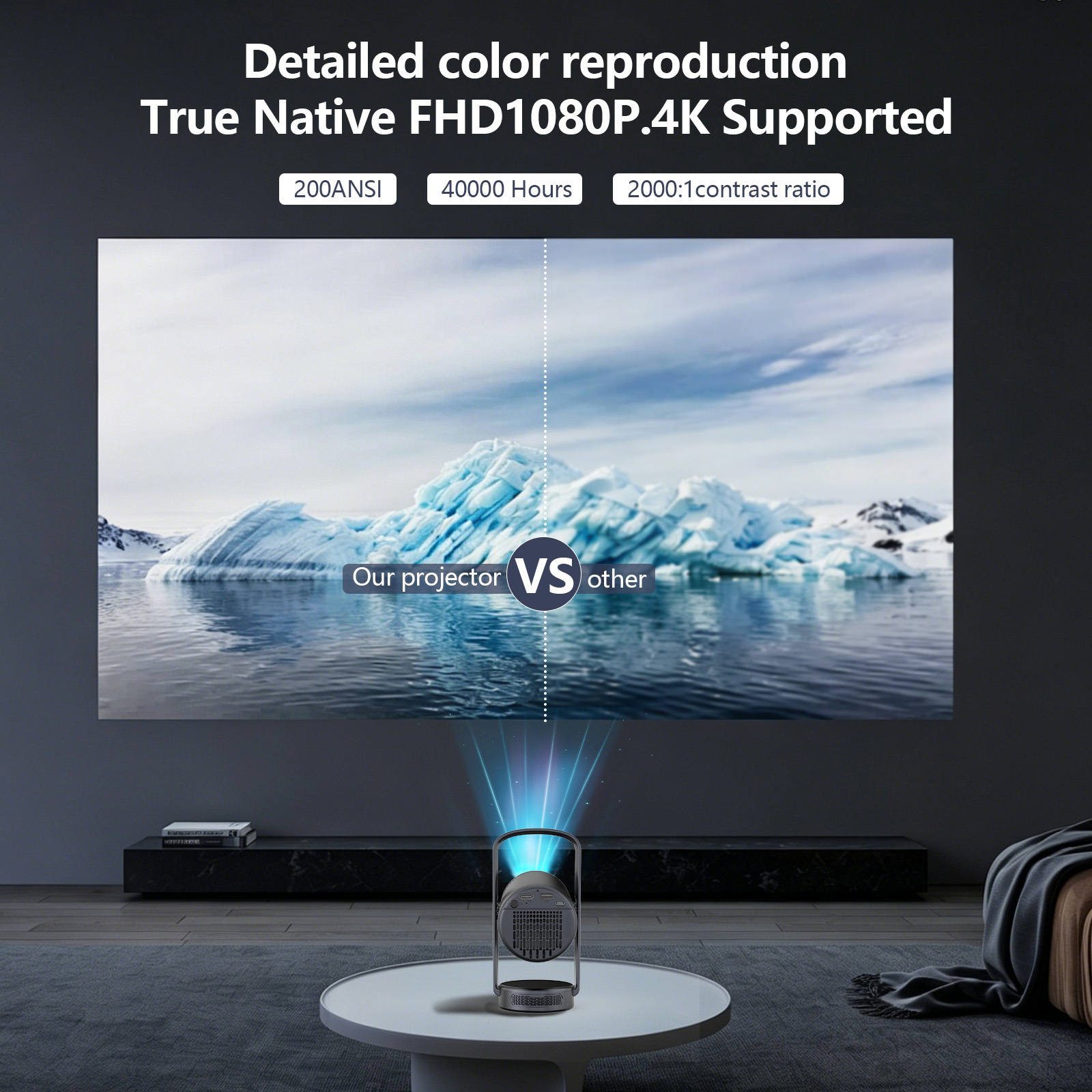 2026 New Smart Portable Projec - Home Cinema Movies avis et prix