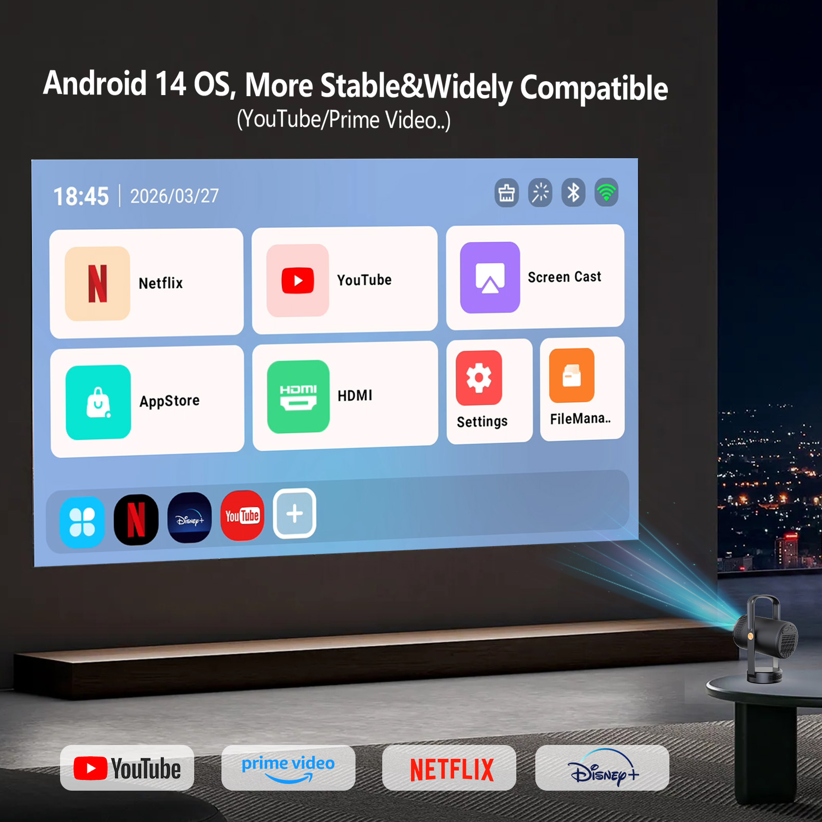 2026 New Smart Portable Projec - Home Cinema Movies avis et prix