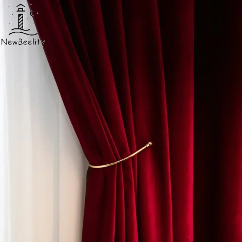 Nordic Modern Burgundy Red Lux - Blackout Curtain Thick avis et prix