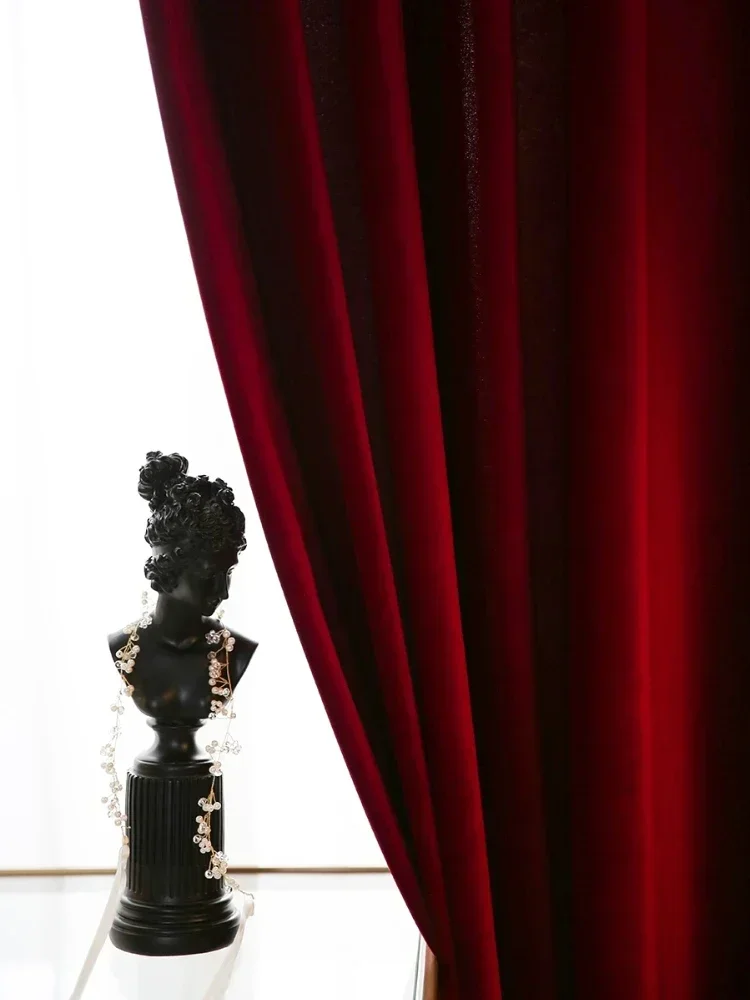 Nordic Modern Burgundy Red Lux - Blackout Curtain Thick avis et prix