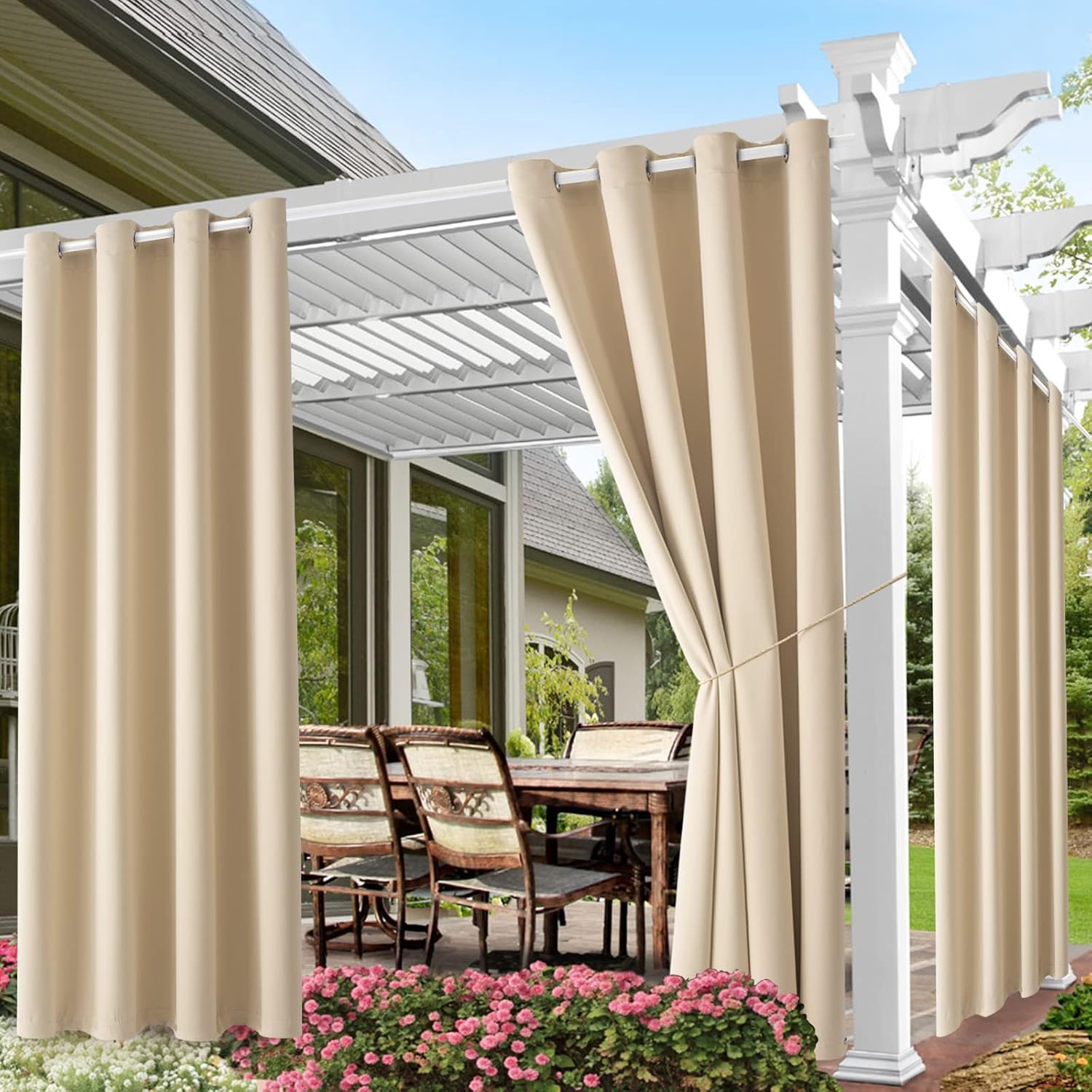 HOME Outdoor Curtains for Pati - Blackout Curtain Thick avis et prix