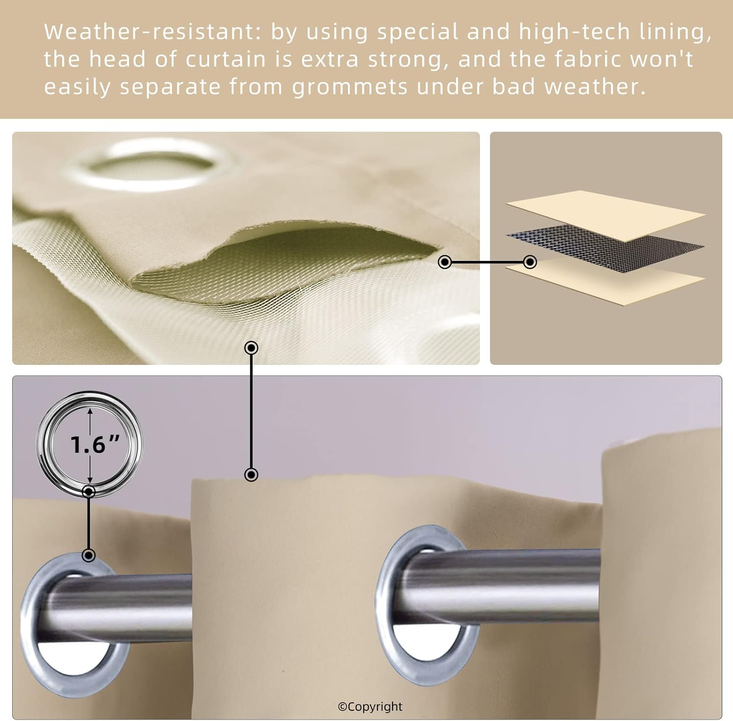 HOME Outdoor Curtains for Pati - Blackout Curtain Thick avis et prix