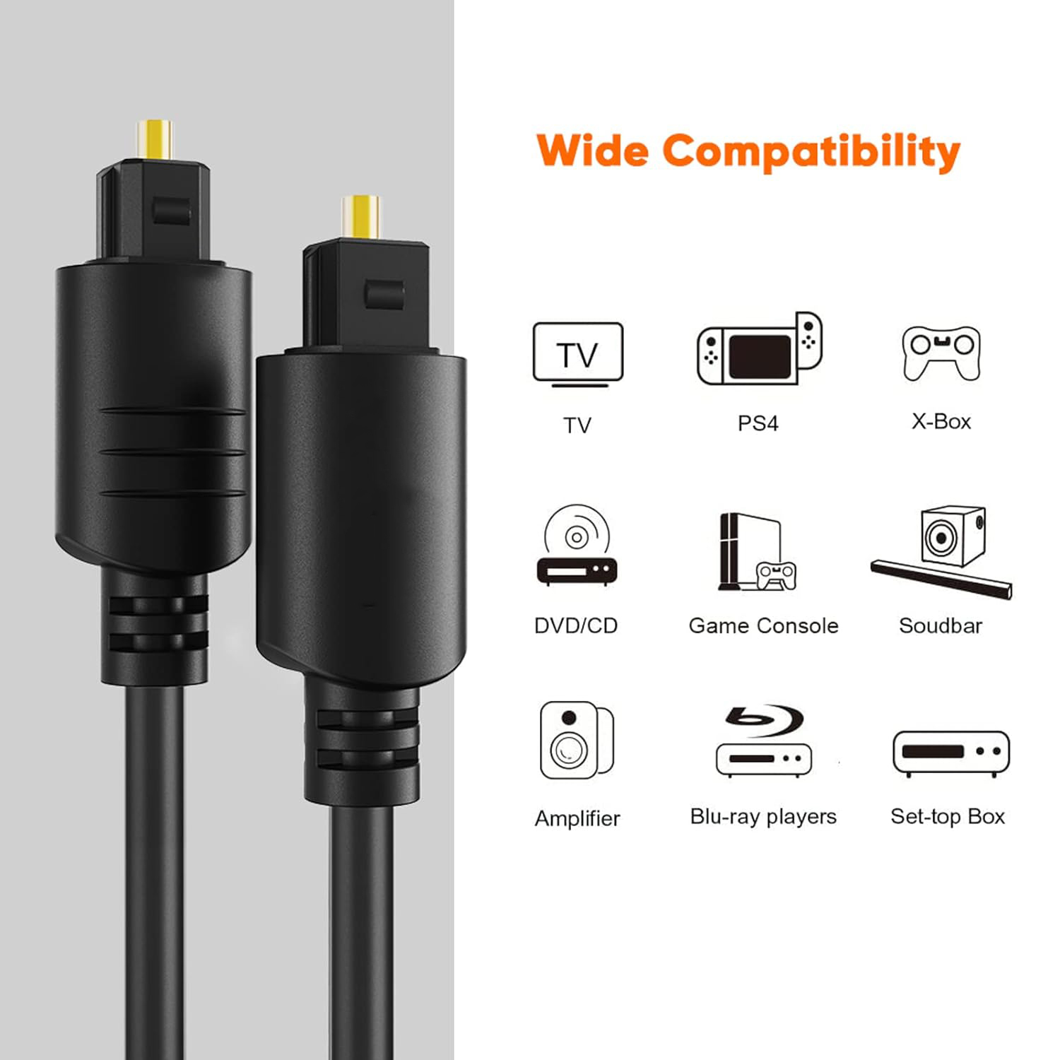 TOSLINK Optical Audio Cable, F - Home Cinema Cabasse avis et prix