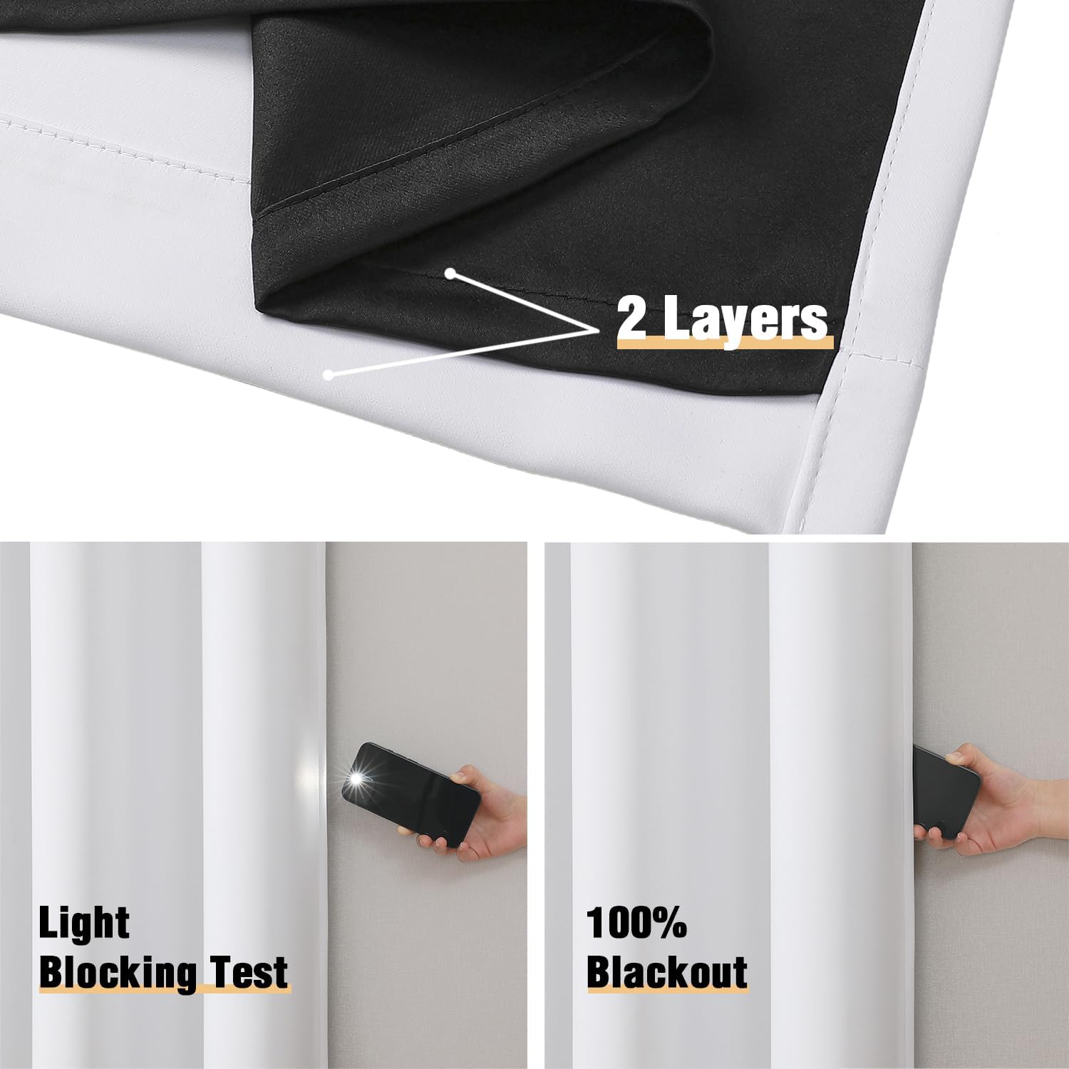White Blackout Curtains for Be - Blackout Curtain Thick avis et prix