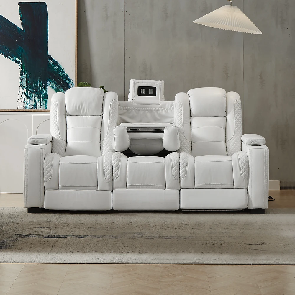 Luxury Power Recliner White Le - Home Cinema Recliners avis et prix