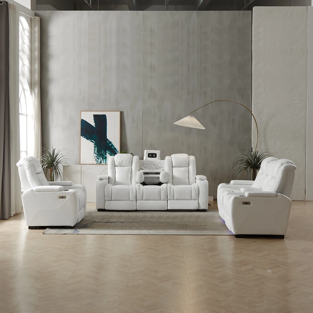 Luxury Power Recliner White Le - Home Cinema Recliners avis et prix