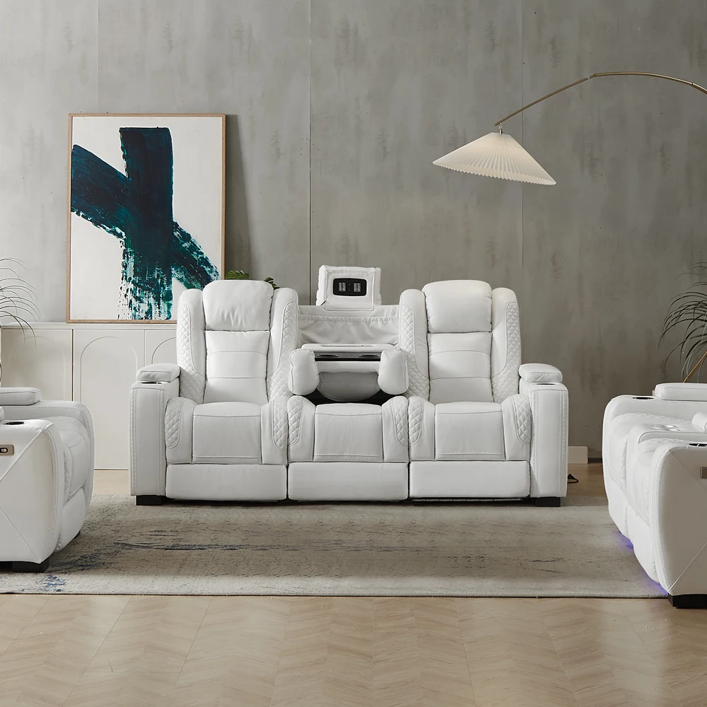 Luxury Power Recliner White Le - Home Cinema Recliners avis et prix