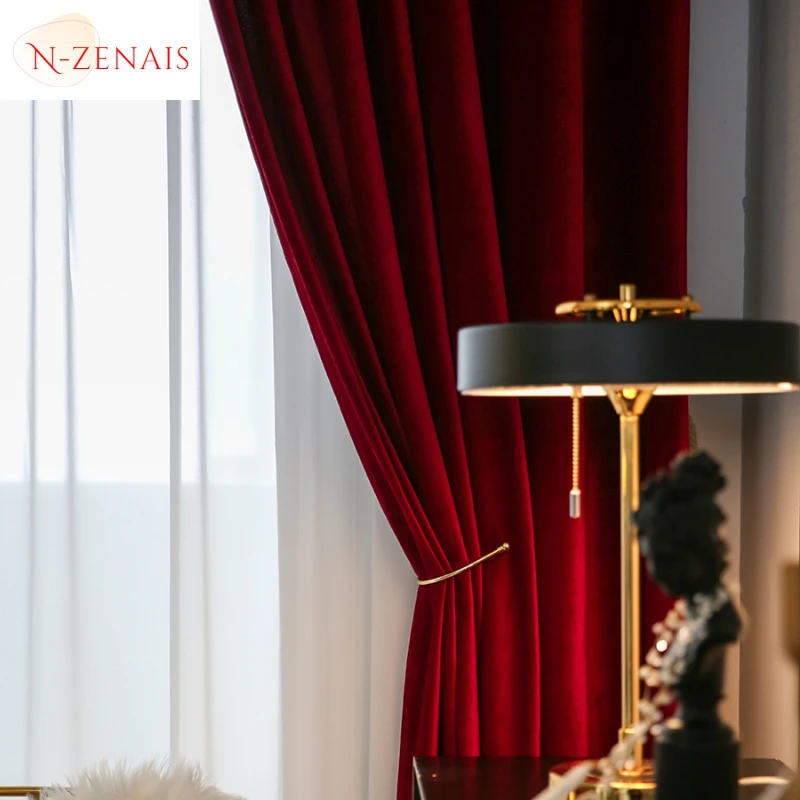 Modern  Luxury Nordic Burgundy - Blackout Curtain Thick avis et prix