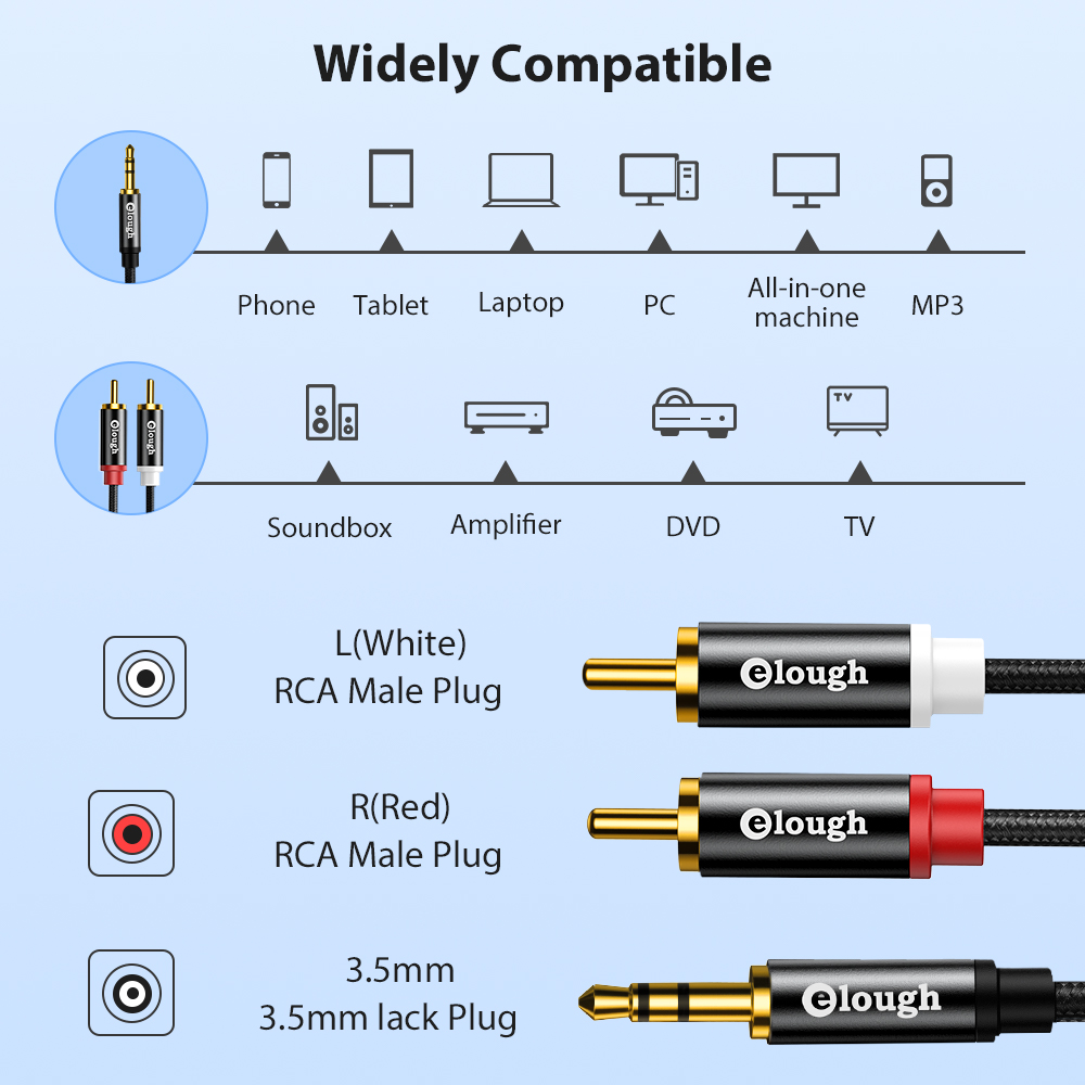 Elough RCA Cable AUX RCA Speak - Genius Home Cinema avis et prix