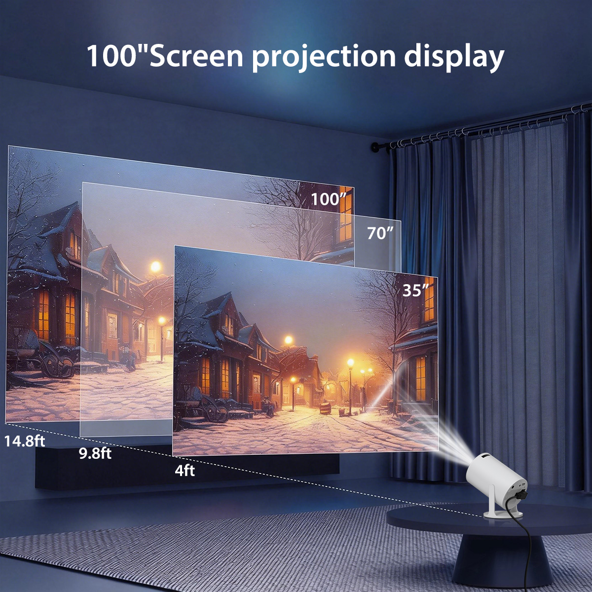 M300 Mini Projector 4K HD Nati - Home Cinema Movies avis et prix