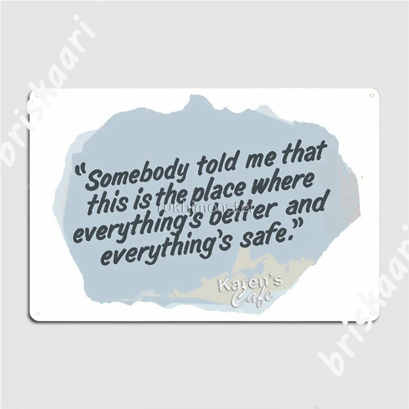 Karen's Cafe Quote Metal Signs - Home Cinema Quotes avis et prix