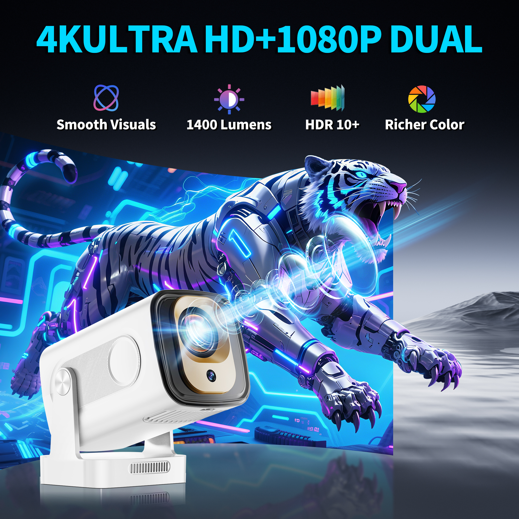 Mini Projector 4K Native HD 10 - Home Cinema App avis et prix
