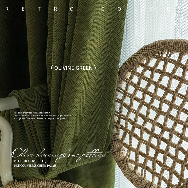 American Retro Olive Green Cur - Blackout Curtain Thick avis et prix
