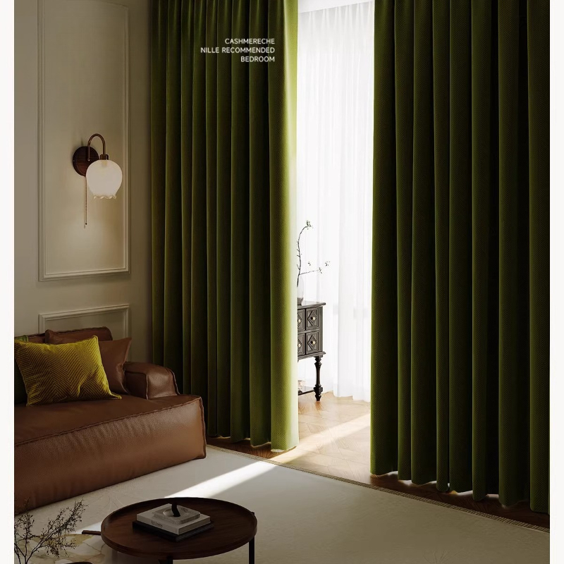 American Retro Olive Green Cur - Blackout Curtain Thick avis et prix