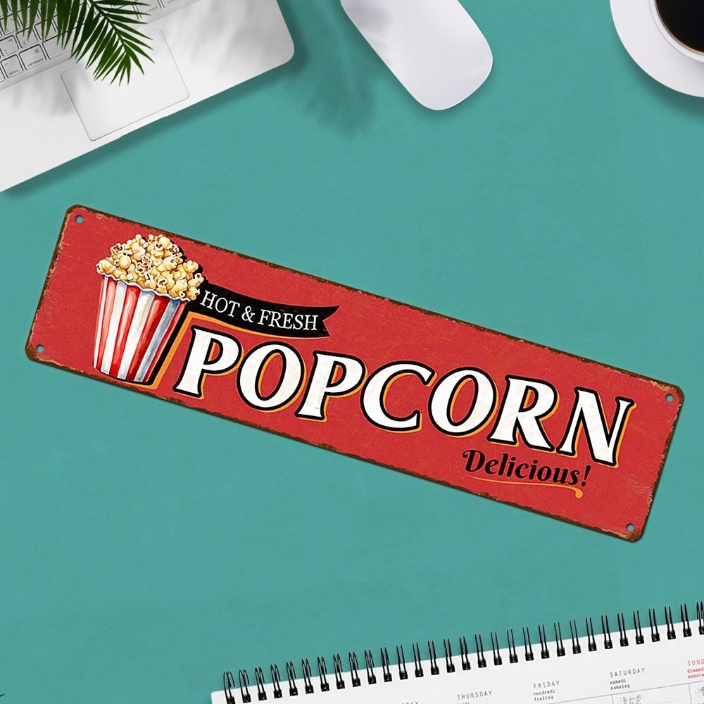 Vintage Aluminum Popcorn Sign  - Home Cinema Design avis et prix