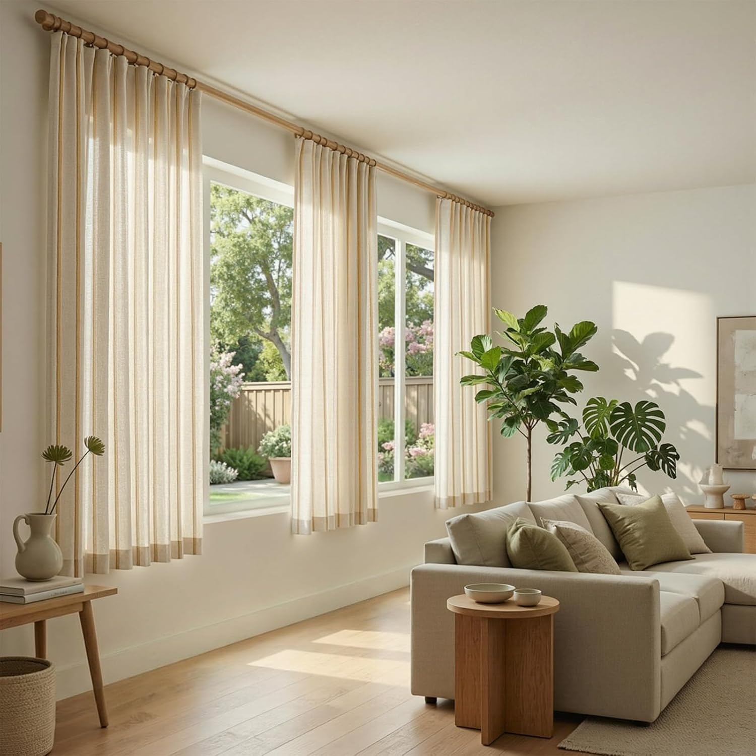 4 Panels Linen Curtains for Li - Blackout Curtain Thick avis et prix