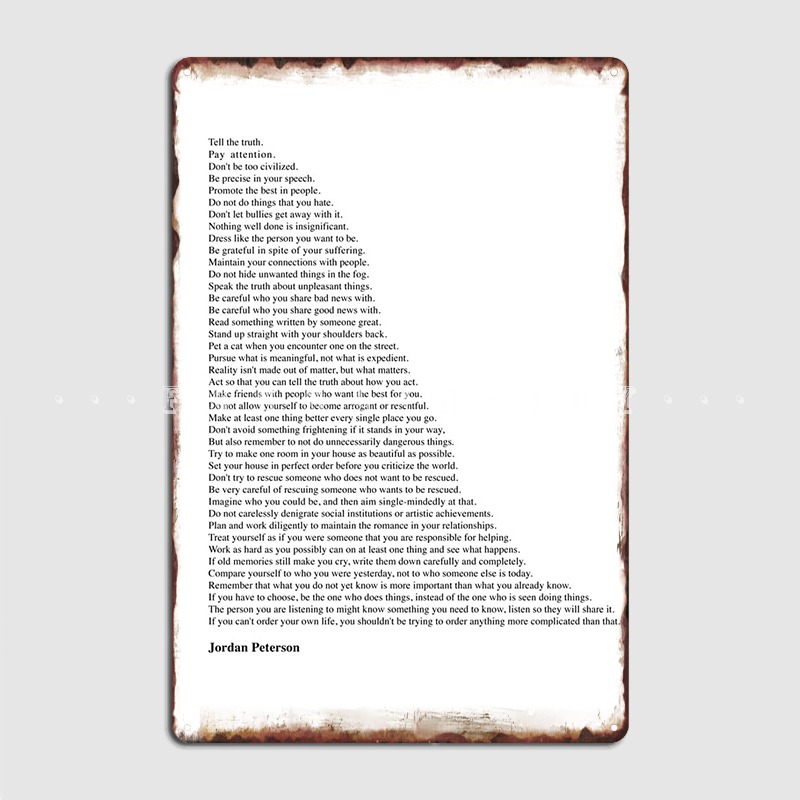 Jordan Peterson Quotes Metal S - Home Cinema Quotes avis et prix