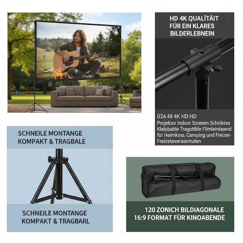 Projector Screen with Stand, 1 - Home Cinema Movies avis et prix