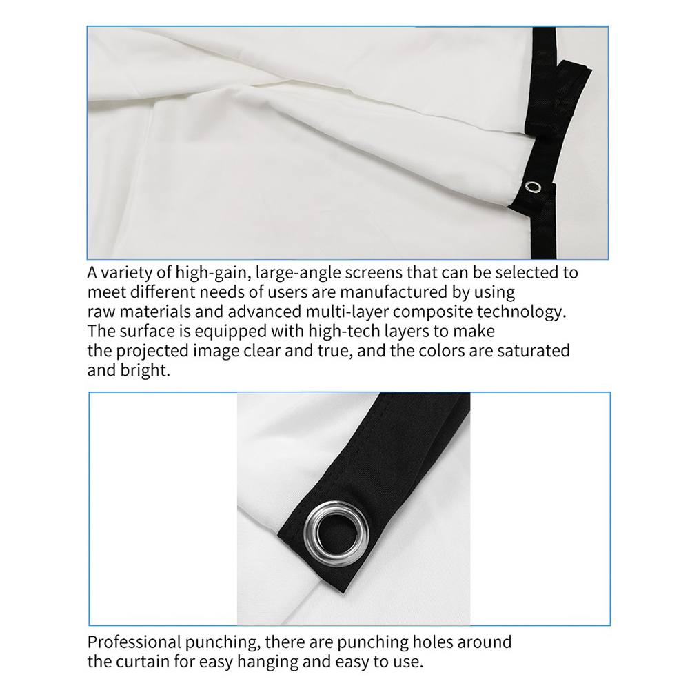 16:9 Simple Projector Curtain  - Home Cinema Movies avis et prix
