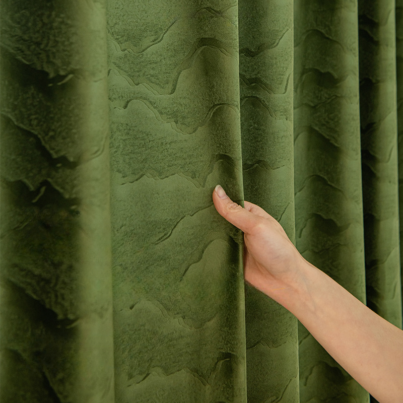 French Light Luxury Green Land - Blackout Curtain Thick avis et prix
