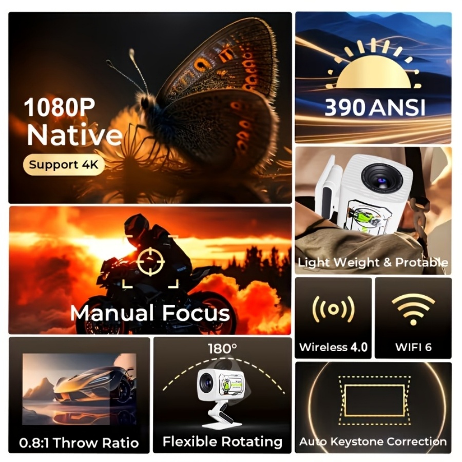 2026 New 1080P Projector Porta - Home Cinema Movies avis et prix