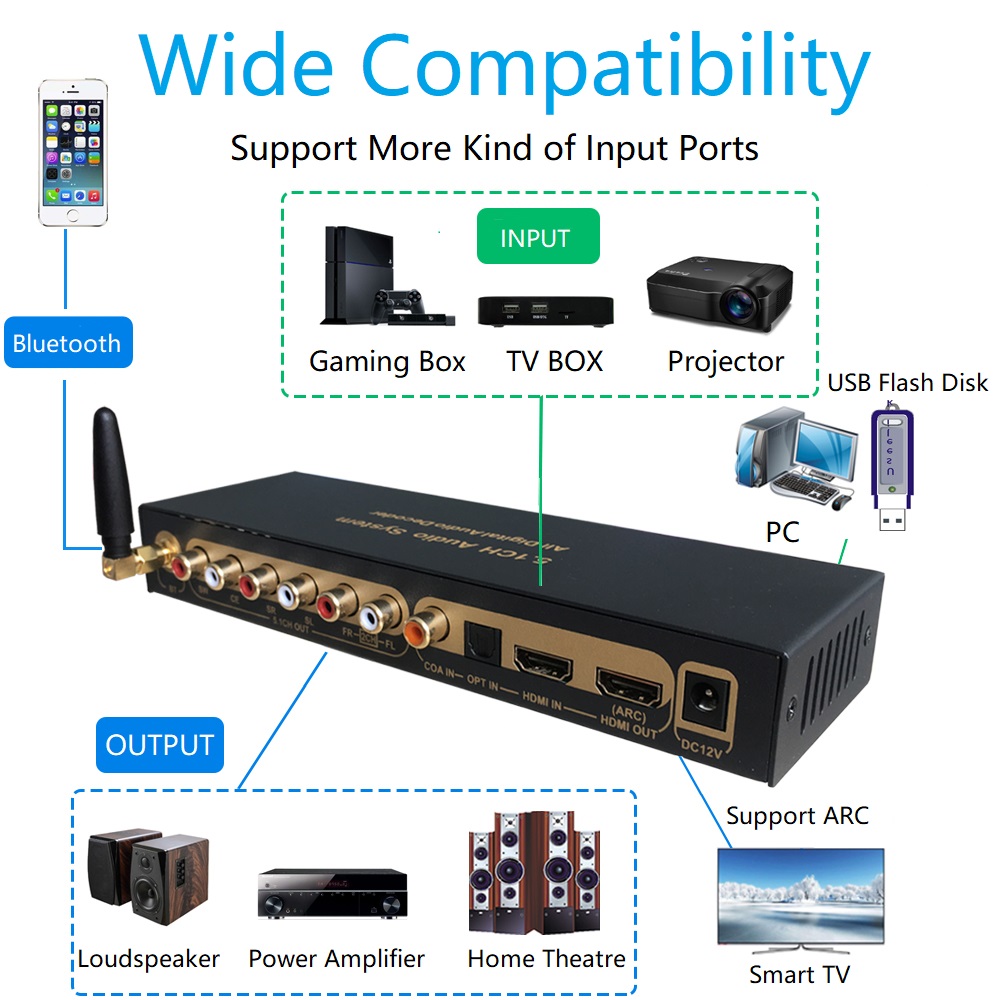 DTS Dolby Digital Audio 5.1 De - Surround Sound Decoder avis et prix