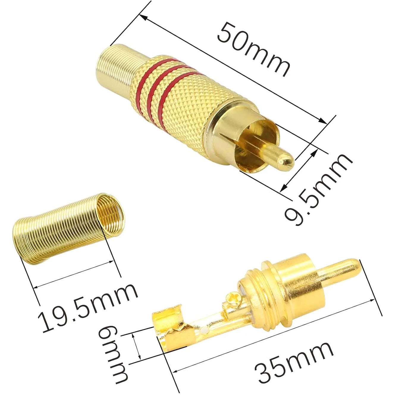 4PCS RCA Plug Gold Plated Sold - Genius Home Cinema avis et prix