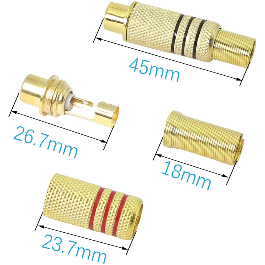 4PCS RCA Plug Gold Plated Sold - Genius Home Cinema avis et prix