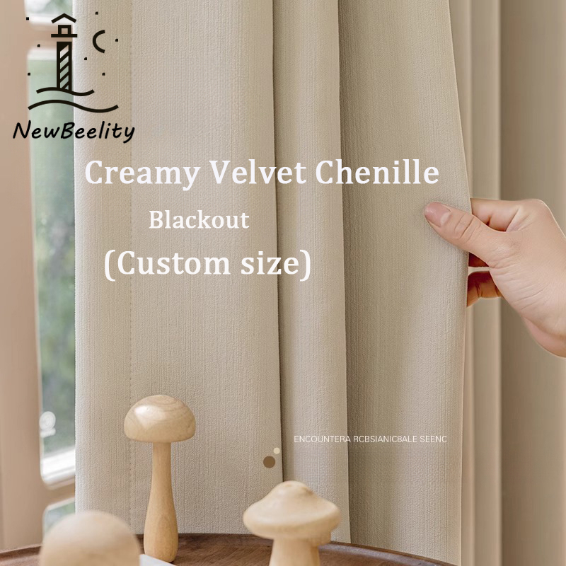 Cream Velvet Chenille Blackout - Blackout Curtain Thick avis et prix