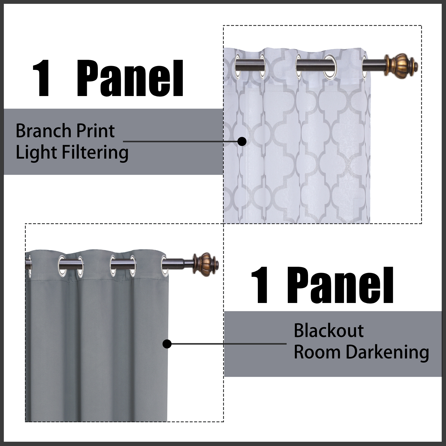 2PCS Curtains, 1PC Moroccan Pr - Blackout Curtain Thick avis et prix