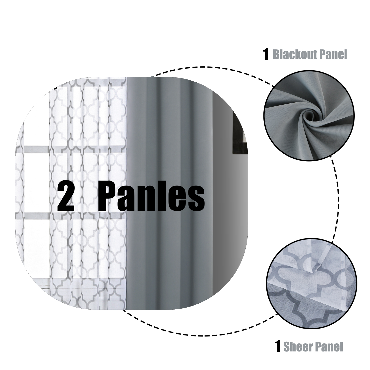 2PCS Curtains, 1PC Moroccan Pr - Blackout Curtain Thick avis et prix