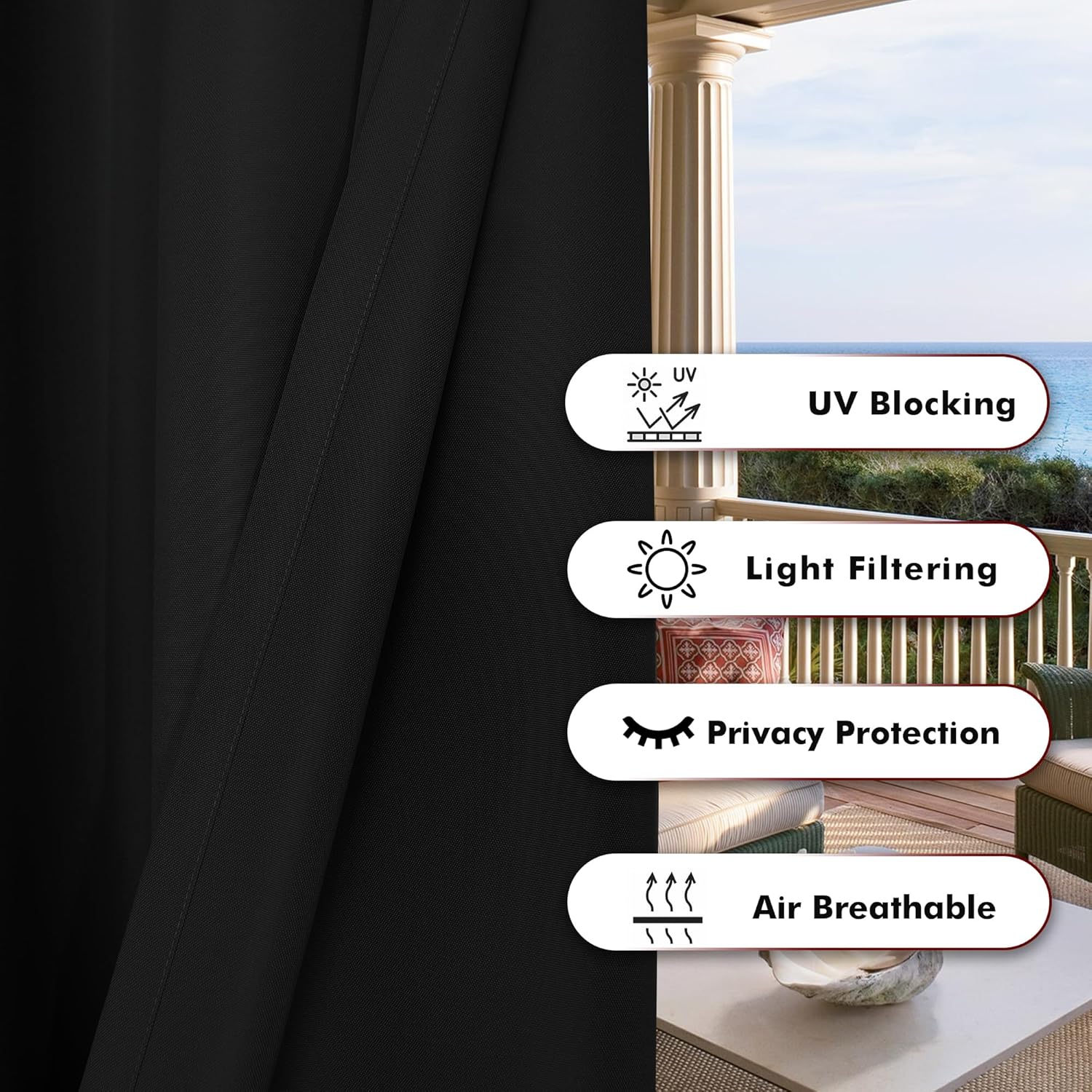 Outdoor Curtains for Patio Wat - Blackout Curtain Thick avis et prix