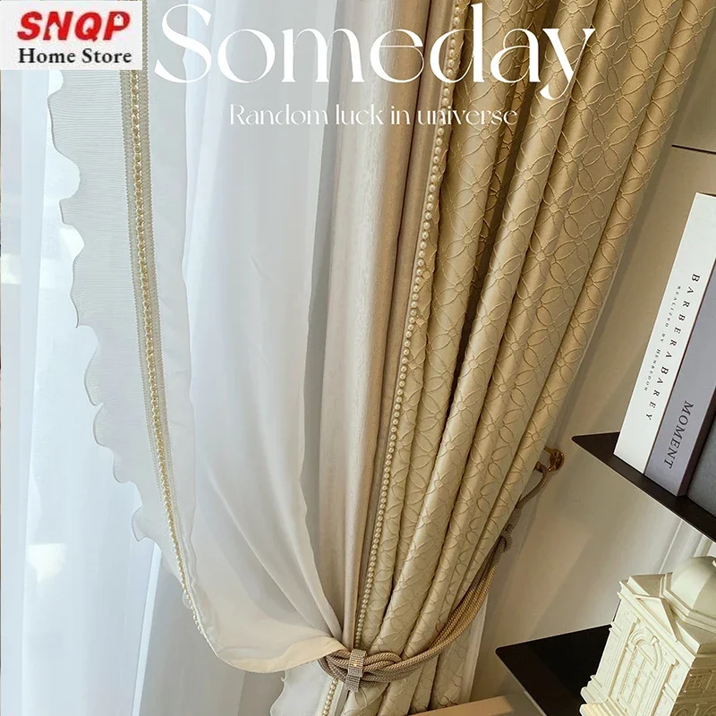 Luxury French Cream Soft Curta - Blackout Curtain Thick avis et prix