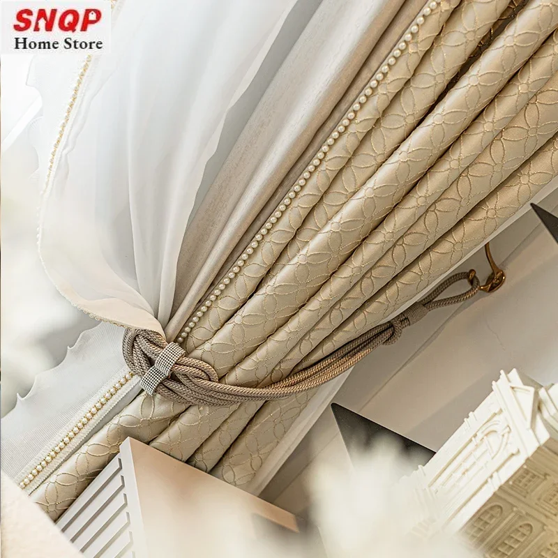 Luxury French Cream Soft Curta - Blackout Curtain Thick avis et prix