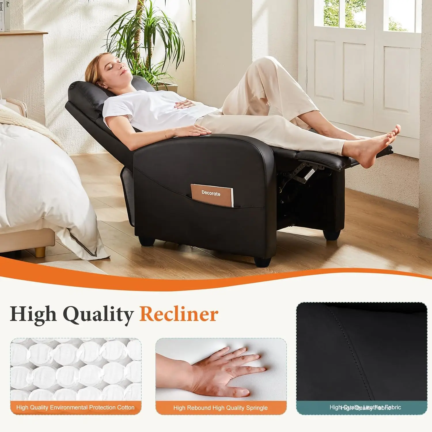 Recliner Chair PU Leather Recl - Home Cinema Recliners avis et prix